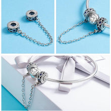 Load image into Gallery viewer, Guardian Blue Eyes CZ Safety Chain - Cherry Treasures, charms, bracelets, pandora type charms