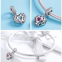 Load image into Gallery viewer, Happiness Heart Pink CZ Pendant - Cherry Treasures, charms, bracelets, pandora type charms