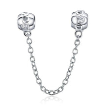 Load image into Gallery viewer, Romantic Heart Safety Chain - Cherry Treasures, charms, bracelets, pandora type charms
