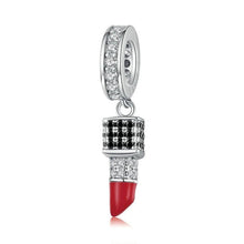 Load image into Gallery viewer, Dazzling Lipstick Pendant - Cherry Treasures, charms, bracelets, pandora type charms