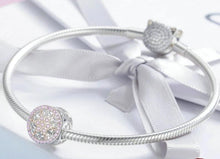 Load image into Gallery viewer, Blooming Buds Clear Cubic Zircon Beads Charms - Cherry Treasures, charms, bracelets, pandora type charms