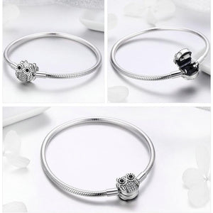 Cute Animal Owl Clasp Bracelet - Cherry Treasures, charms, bracelets, pandora type charms