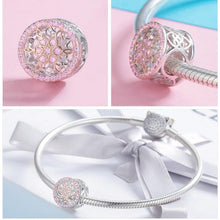 Load image into Gallery viewer, Blooming Buds Clear Cubic Zircon Beads Charms - Cherry Treasures, charms, bracelets, pandora type charms
