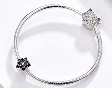 Load image into Gallery viewer, Black Flower Lotus Charm - Cherry Treasures, charms, bracelets, pandora type charms
