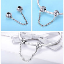 Load image into Gallery viewer, Romantic Heart Safety Chain - Cherry Treasures, charms, bracelets, pandora type charms
