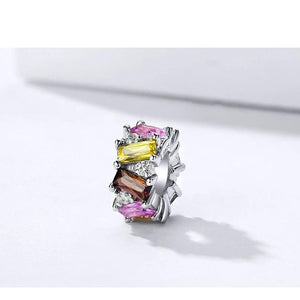 Multicolored Cubic Zirconia Stoppers - Cherry Treasures, charms, bracelets, pandora type charms