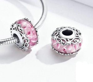 Vintage Pattern Glass Beads - Cherry Treasures, charms, bracelets, pandora type charms