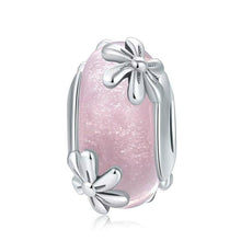 Load image into Gallery viewer, Spring Flowers Pink Murano Glass Beads - Cherry Treasures, charms, bracelets, pandora type charms
