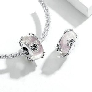 Vintage Flower Handmade Murano Beads - Cherry Treasures, charms, bracelets, pandora type charms