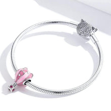 Load image into Gallery viewer, Cute Cat Ear Pink Enamel Beads Charm - Cherry Treasures, charms, bracelets, pandora type charms
