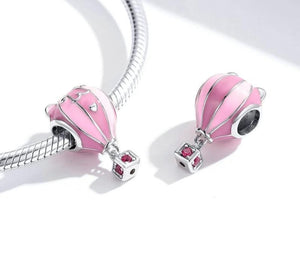 Cute Cat Ear Pink Enamel Beads Charm - Cherry Treasures, charms, bracelets, pandora type charms