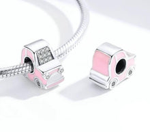 Load image into Gallery viewer, Mini Car Pink Enamel Metal Charm - Cherry Treasures, charms, bracelets, pandora type charms
