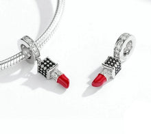 Load image into Gallery viewer, Dazzling Lipstick Pendant - Cherry Treasures, charms, bracelets, pandora type charms
