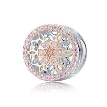 Load image into Gallery viewer, Blooming Buds Clear Cubic Zircon Beads Charms - Cherry Treasures, charms, bracelets, pandora type charms

