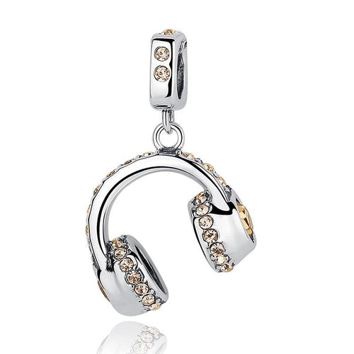 Fashion Headset Earphone Musical Pendants - Cherry Treasures, charms, bracelets, pandora type charms