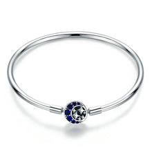 Load image into Gallery viewer, Blue CZ Moon and Star Bracelet - Cherry Treasures, charms, bracelets, pandora type charms
