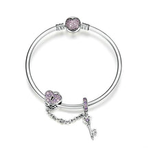 Load image into Gallery viewer, Love Key Heart Shape Bracelets - Cherry Treasures, charms, bracelets, pandora type charms
