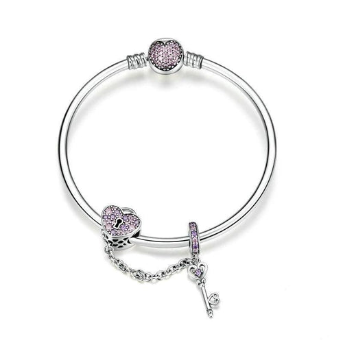 Love Key Heart Shape Bracelets - Cherry Treasures, charms, bracelets, pandora type charms