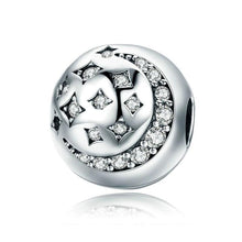 Load image into Gallery viewer, Moon &amp; Star Stopper Clip - Cherry Treasures, charms, bracelets, pandora type charms

