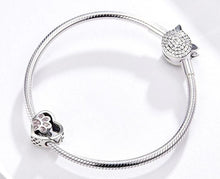 Load image into Gallery viewer, Cat Love Heart-shape Charm - Cherry Treasures, charms, bracelets, pandora type charms

