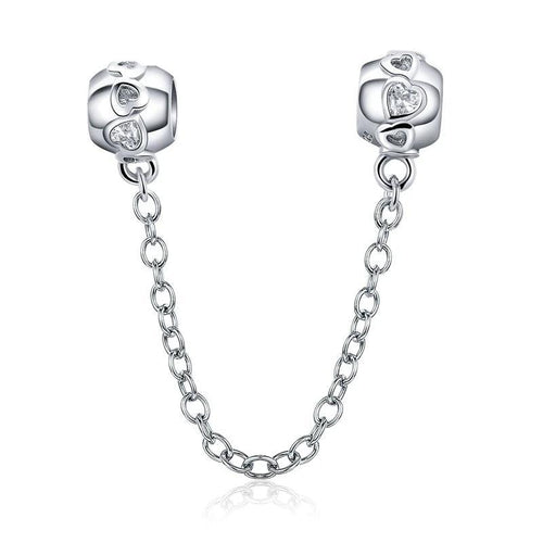 Romantic Heart Safety Chain - Cherry Treasures, charms, bracelets, pandora type charms