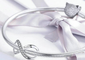 Infinity Family Forever Clear Crystal Charm - Cherry Treasures, charms, bracelets, pandora type charms