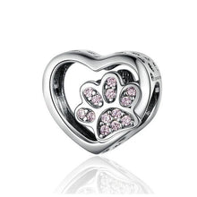 Load image into Gallery viewer, Cat Love Heart-shape Charm - Cherry Treasures, charms, bracelets, pandora type charms
