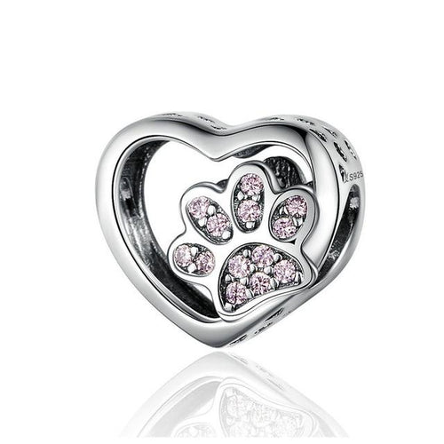 Cat Love Heart-shape Charm - Cherry Treasures, charms, bracelets, pandora type charms