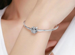 Cute Animal Owl Clasp Bracelet - Cherry Treasures, charms, bracelets, pandora type charms