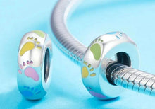 Load image into Gallery viewer, Colorful Little Footprints Beads - Cherry Treasures, charms, bracelets, pandora type charms
