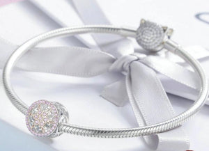 Blooming Buds Clear Cubic Zircon Beads Charms - Cherry Treasures, charms, bracelets, pandora type charms