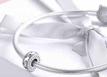Load image into Gallery viewer, Rainbow Colorful CZ Spacer Charm - Cherry Treasures, charms, bracelets, pandora type charms
