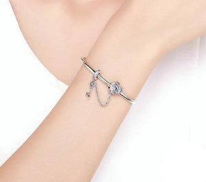 Love Key Heart Shape Bracelets - Cherry Treasures, charms, bracelets, pandora type charms