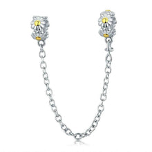 Load image into Gallery viewer, Stackable Daisy Flower Safety Chain - Cherry Treasures, charms, bracelets, pandora type charms
