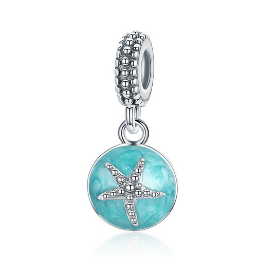 Ocean Blue Starfish Pendant - Cherry Treasures, charms, bracelets, pandora type charms